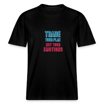 Échangez votre plan -  T-shirt unisexe RELAXED FIT en coton bio - noir - Devant - Alina (178cm) & Michal (187cm)
