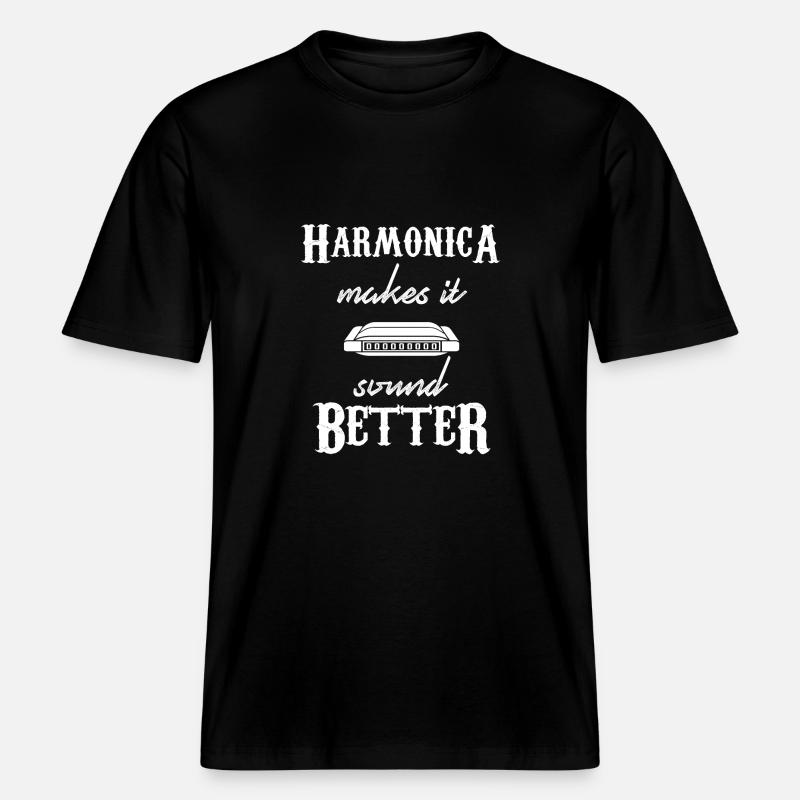 harmonica - harmonica player - harmonica -  RELAXED FIT Unisex Organic T-Shirt - black