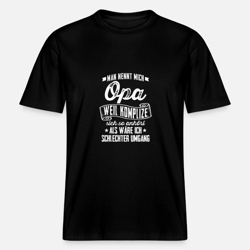Opa = Komplize? - Geschenk -  RELAXED FIT Unisex Organic T-Shirt - Schwarz