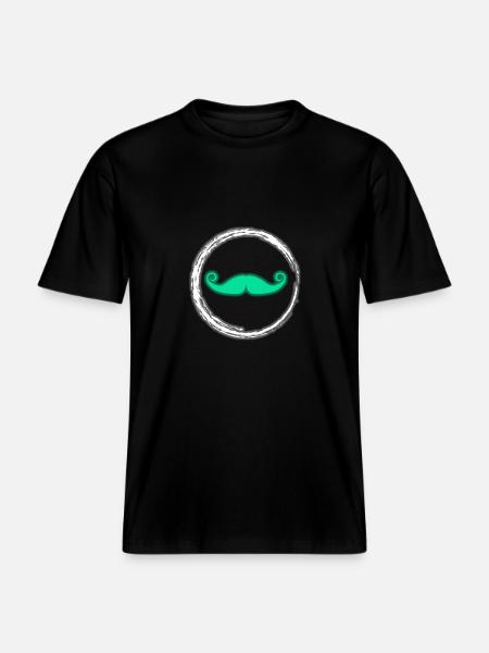 Glühen-Schnurrbart-Neon-Party-glühender Effekt Retro -  RELAXED FIT Unisex Organic T-Shirt - Schwarz