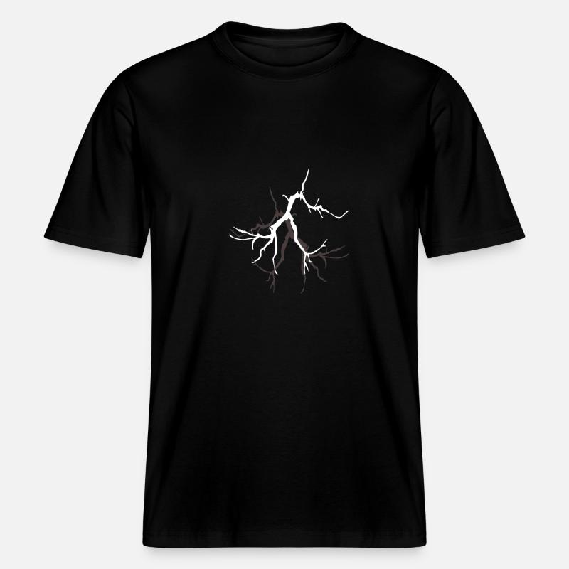 Lightning with Lightning Bolt graphics -  RELAXED FIT Unisex Organic T-Shirt - black