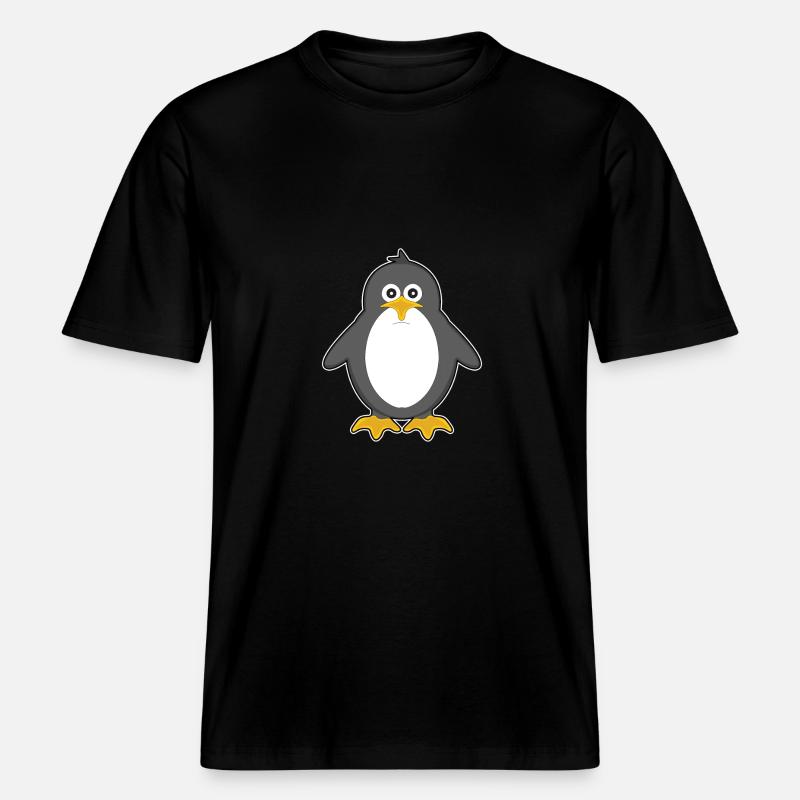 Pingouin mignon -  T-shirt unisexe RELAXED FIT en coton bio - noir