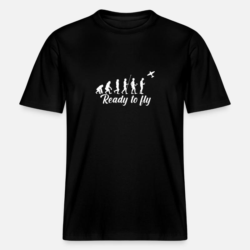 Modellbau Modellflug Modellflugzeug Evolution - RELAXED FIT Unisex Organic T-Shirt - black