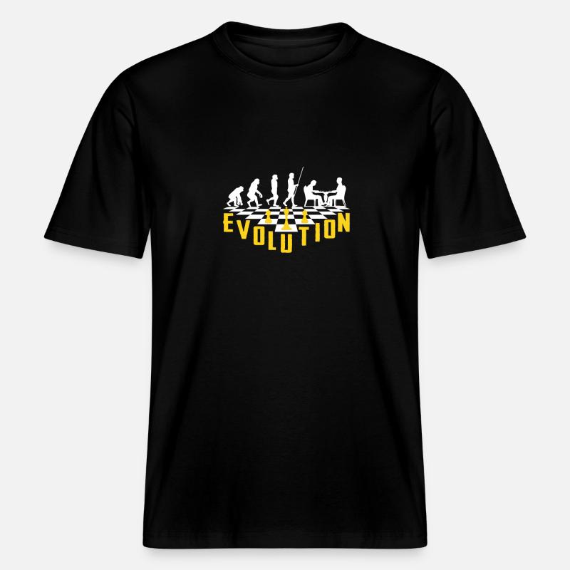 Die Evolution des Schachs - RELAXED FIT Unisex Organic T-Shirt - Schwarz