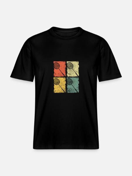 Badminton Racket Badminton Retro - RELAXED FIT Unisex Organic T-Shirt - black