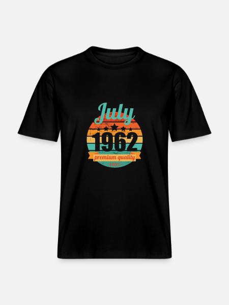 Syntynyt heinäkuussa 1962 60 vuotta 60 vuotta 60 vuotta 60 vuotta -  RELAXED FIT Unisex Luomu T-paita - musta