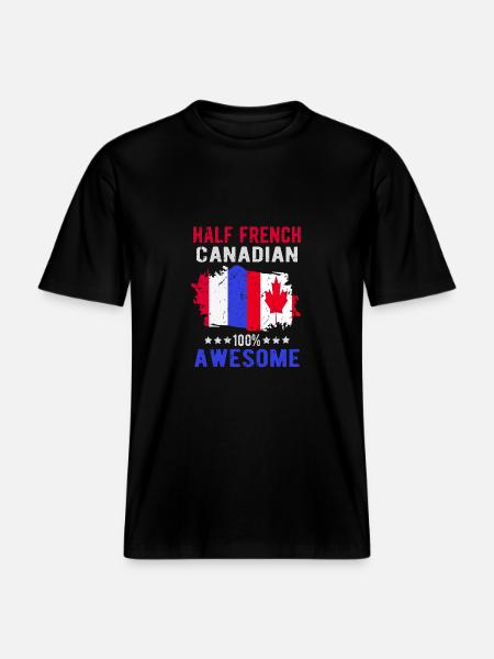 Half French Half Canadian -  RELAXED FIT Unisex Organic T-Shirt - black