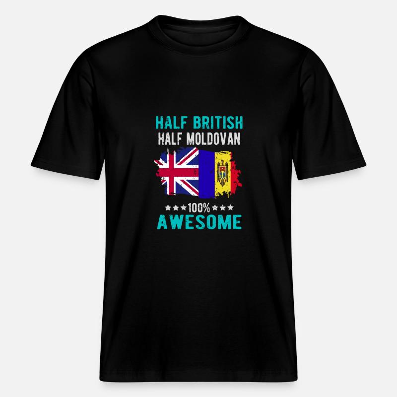 Halb Brite Halb Moldawier - RELAXED FIT Unisex Organic T-Shirt - Schwarz