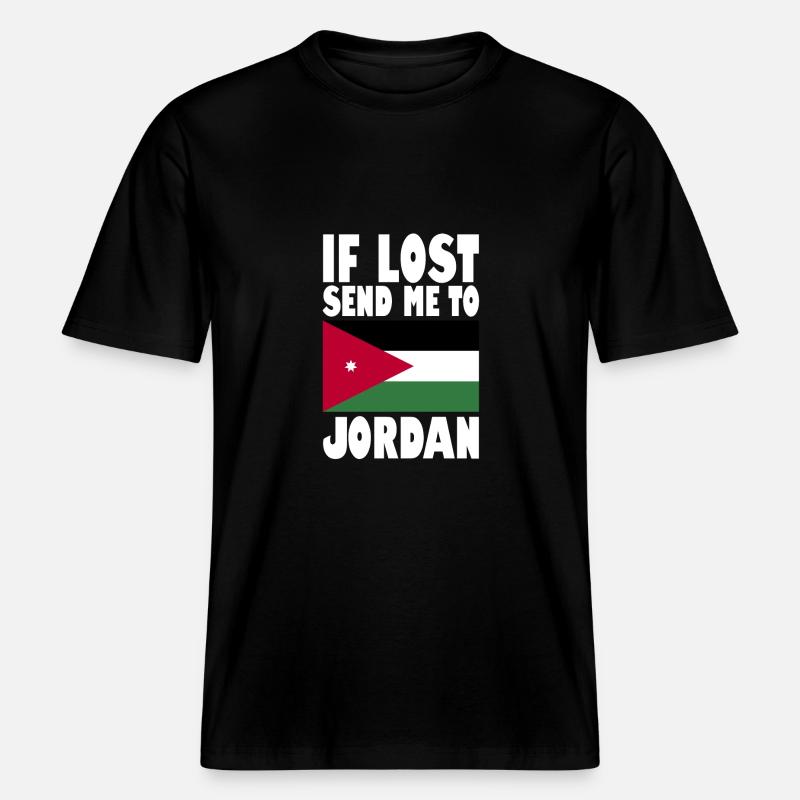 Drapeau de Jordanie -  T-shirt unisexe RELAXED FIT en coton bio - noir