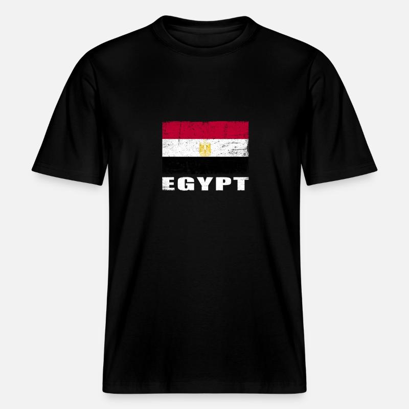 Egypte Drapeau Grunge Egypte Drapeau -  T-shirt unisexe RELAXED FIT en coton bio - noir