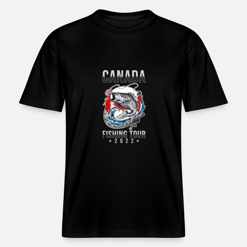 Excursion de pêche Canada 2022 -  T-shirt unisexe RELAXED FIT en coton bio - noir