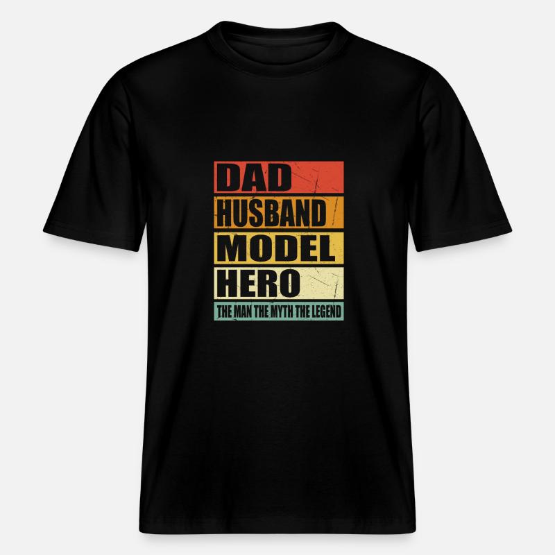 Vater Ehemann Model Held -  RELAXED FIT Unisex Organic T-Shirt - Schwarz