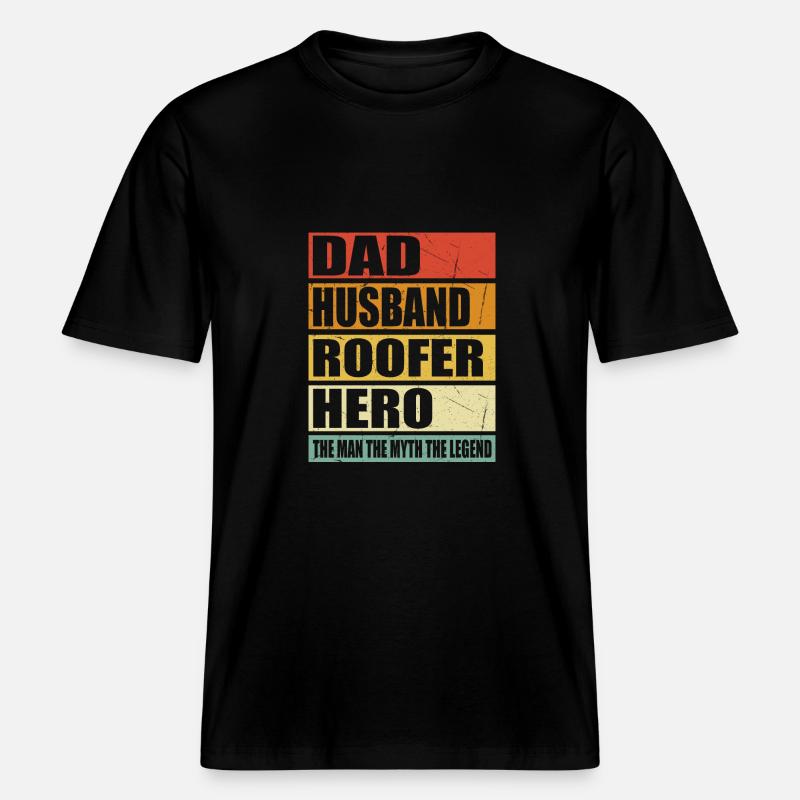 Vater Ehemann Dachdecker Held - RELAXED FIT Unisex Organic T-Shirt - Schwarz