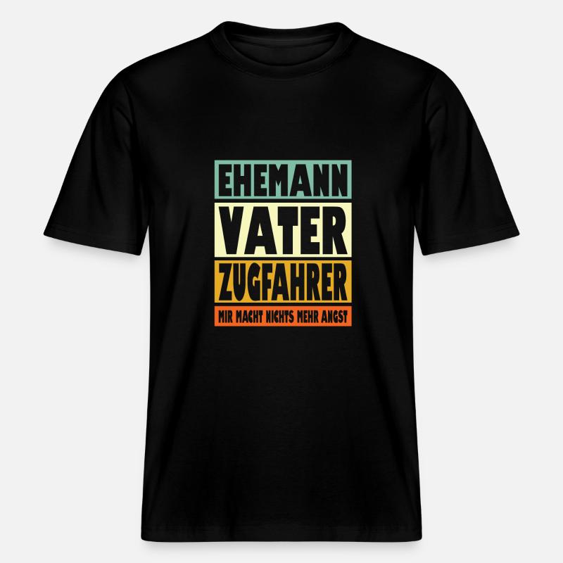 Zugfahrer Vater Ehemann Held - RELAXED FIT Unisex Organic T-Shirt - Schwarz