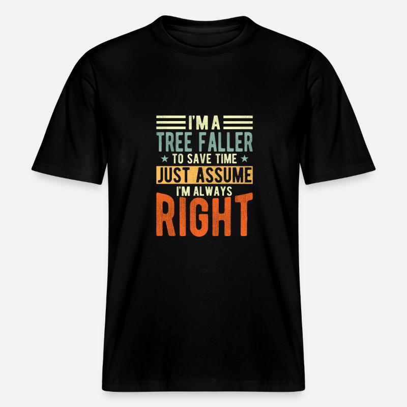 Baumfaller -  T-shirt unisexe RELAXED FIT en coton bio - noir