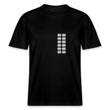 60 Jahren 60 Jahre Strichliste 60 Geburtstag -  RELAXED FIT Unisex Organic T-Shirt - Schwarz - Vorne - Alina (178cm) & Michal (187cm)