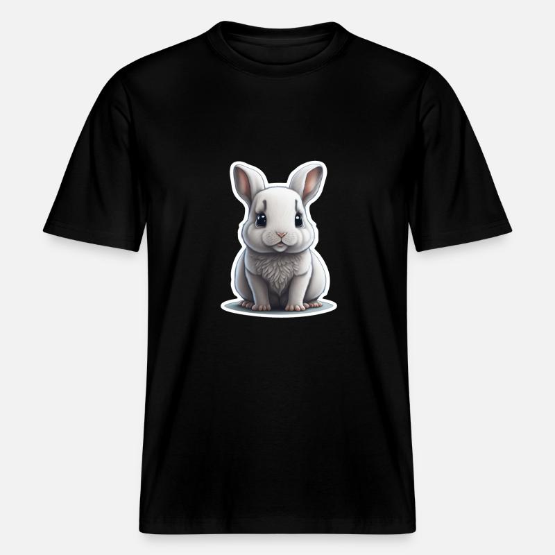 Rabbit Rabbit Bunny Floppy Ear -  RELAXED FIT Unisex Organic T-Shirt - black