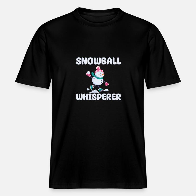 Chuchoteur boule de neige - T-shirt unisexe RELAXED FIT en coton bio - noir