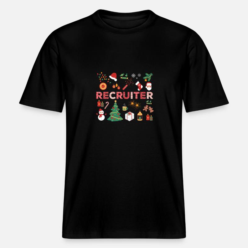 HR Recruiter Weihnachtskostüm -  RELAXED FIT Unisex Organic T-Shirt - Schwarz