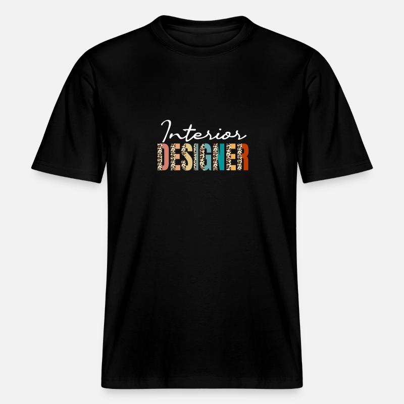 Interior Designer Leopard Print -  RELAXED FIT Unisex Organic T-Shirt - black