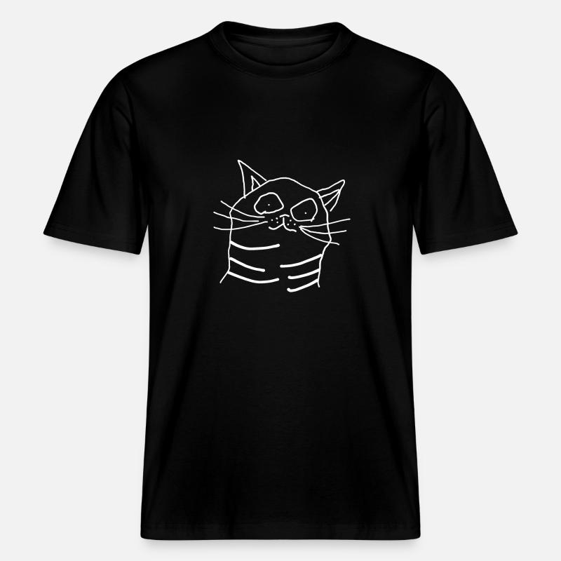 Chat -  T-shirt unisexe RELAXED FIT en coton bio - noir