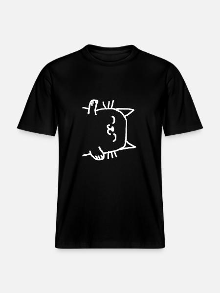Katze Tier - RELAXED FIT Unisex Organic T-Shirt - Schwarz
