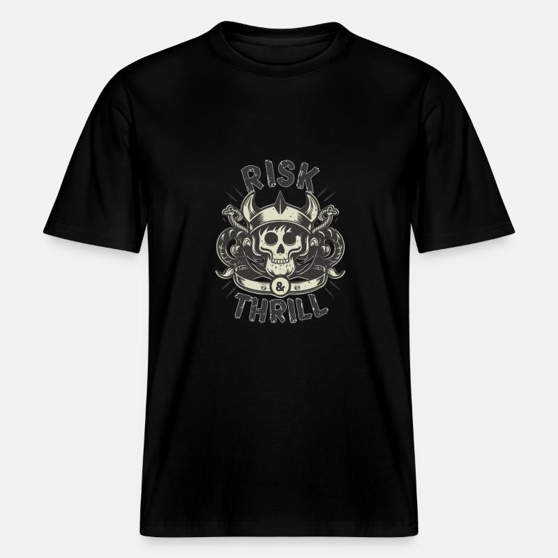 FRISSON DU RISQUE -  T-shirt unisexe RELAXED FIT en coton bio - noir