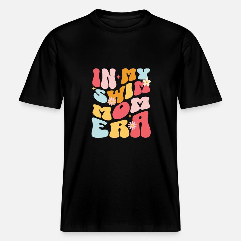 À l’époque de ma mère nageuse - T-shirt unisexe RELAXED FIT en coton bio - noir