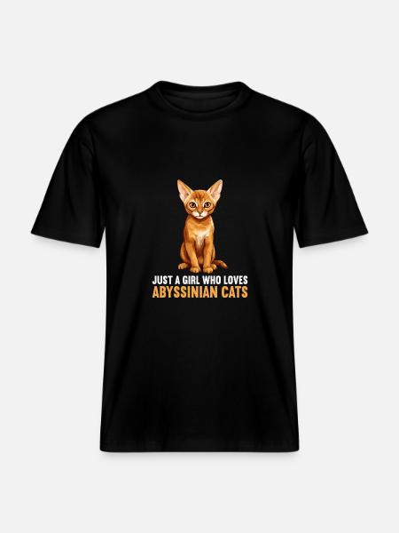 Abyssinian Cat Abessinierkatze - RELAXED FIT Unisex Organic T-Shirt - black