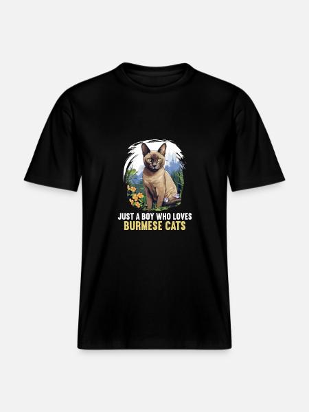 Chat birman Birmanie Katze -  T-shirt unisexe RELAXED FIT en coton bio - noir