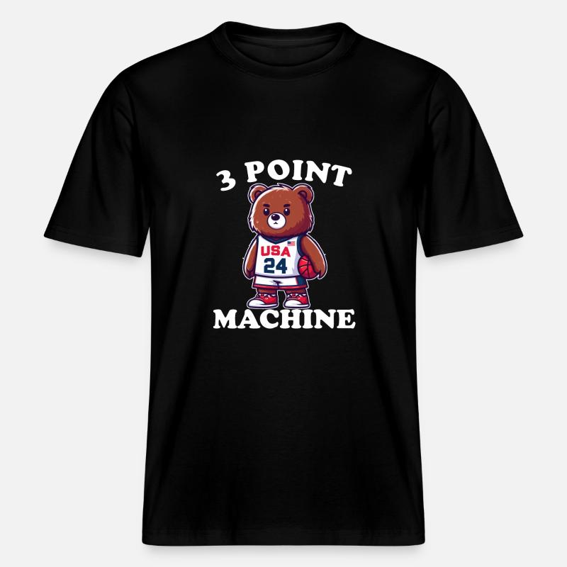 Basket-ball Machine à 3 points -  T-shirt unisexe RELAXED FIT en coton bio - noir