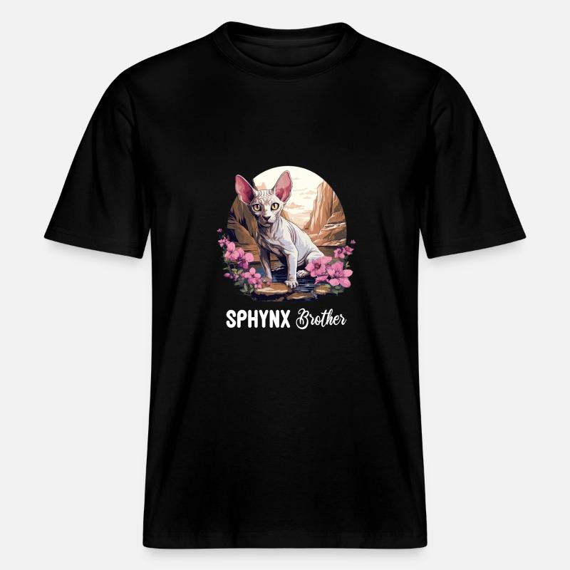 Sphynx Chaton Sphynx Chat - T-shirt unisexe RELAXED FIT en coton bio - noir