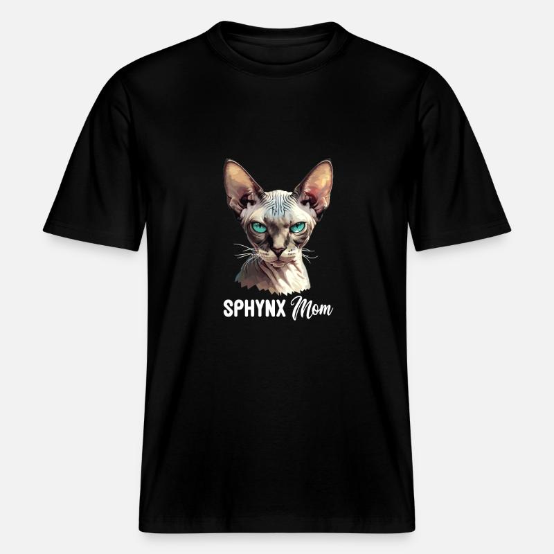 Chaton Sphynx Chat Sphynx -  T-shirt unisexe RELAXED FIT en coton bio - noir