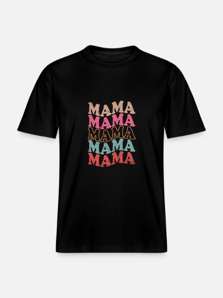 Mama Vintage Retro Groovy Für Muttertag -  RELAXED FIT Unisex Organic T-Shirt - Schwarz