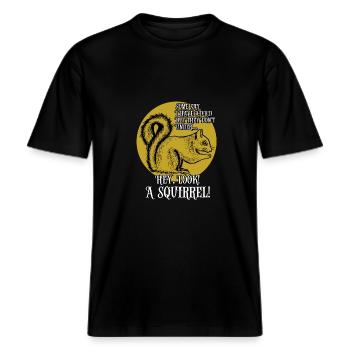 Some Say I Have ADHD But They Don't Under Pun -  RELAXED FIT Unisex Organic T-Shirt - black - Front - Alina (178cm) & Michal (187cm)