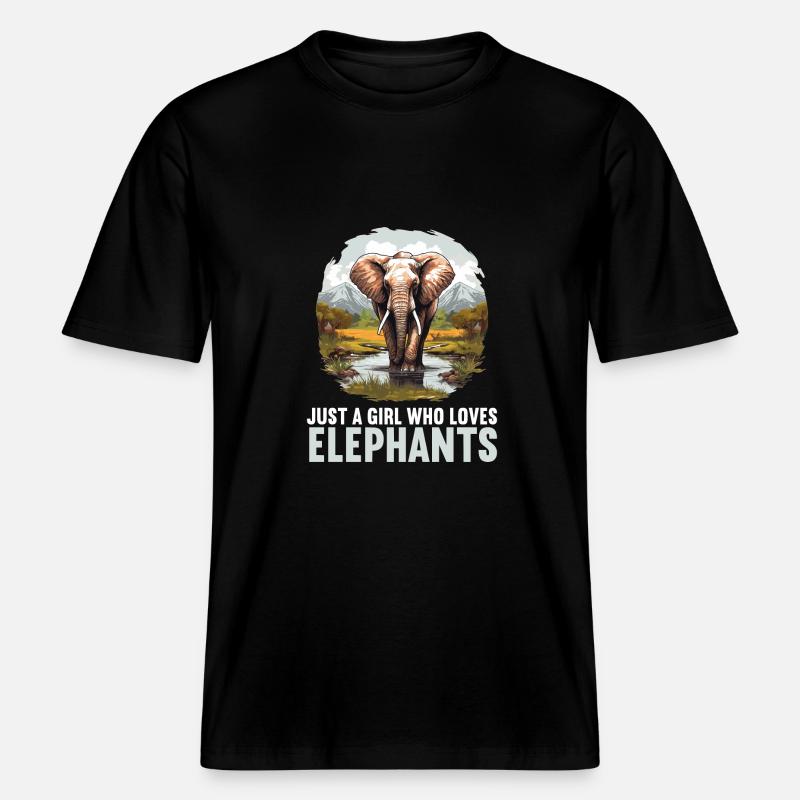 Éléphant Éléphant - T-shirt unisexe RELAXED FIT en coton bio - noir