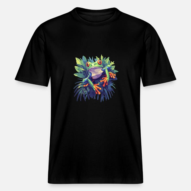 Rainette Baumfrösche Baumfrosch -  T-shirt unisexe RELAXED FIT en coton bio - noir