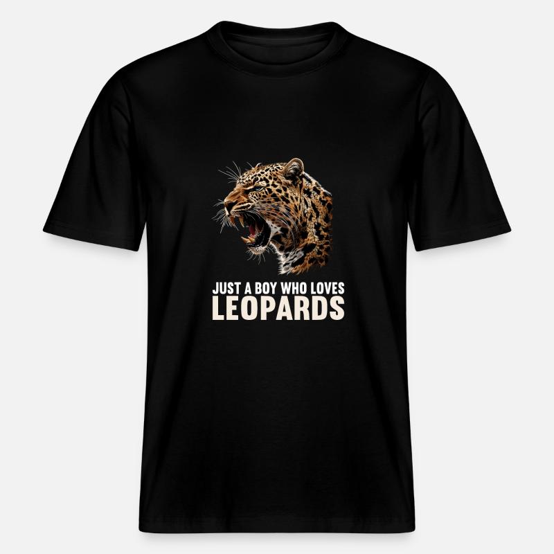Léopard léopard -  T-shirt unisexe RELAXED FIT en coton bio - noir