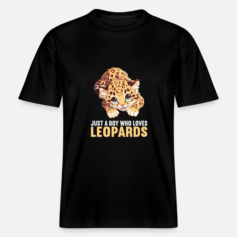 Léopard léopard -  T-shirt unisexe RELAXED FIT en coton bio - noir