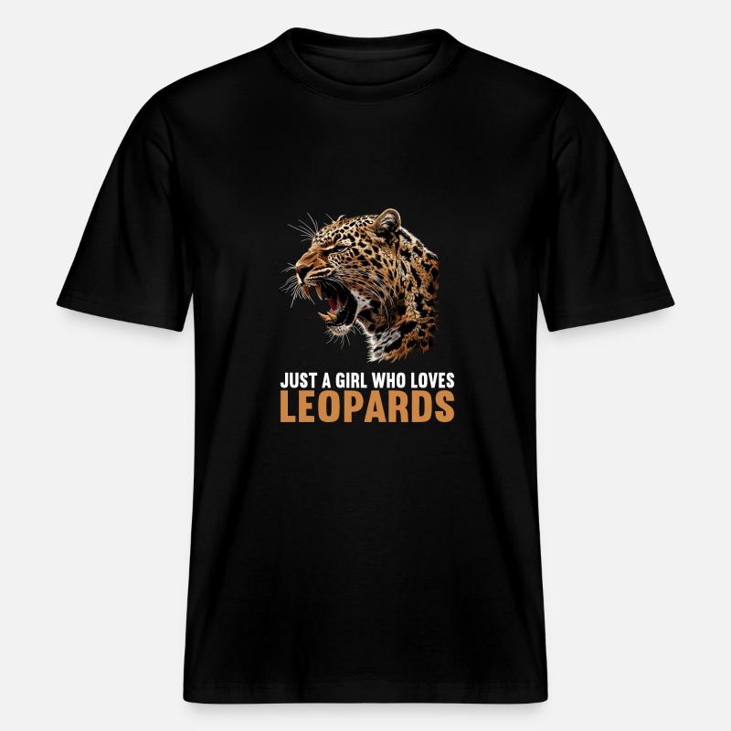 Léopard léopard -  T-shirt unisexe RELAXED FIT en coton bio - noir