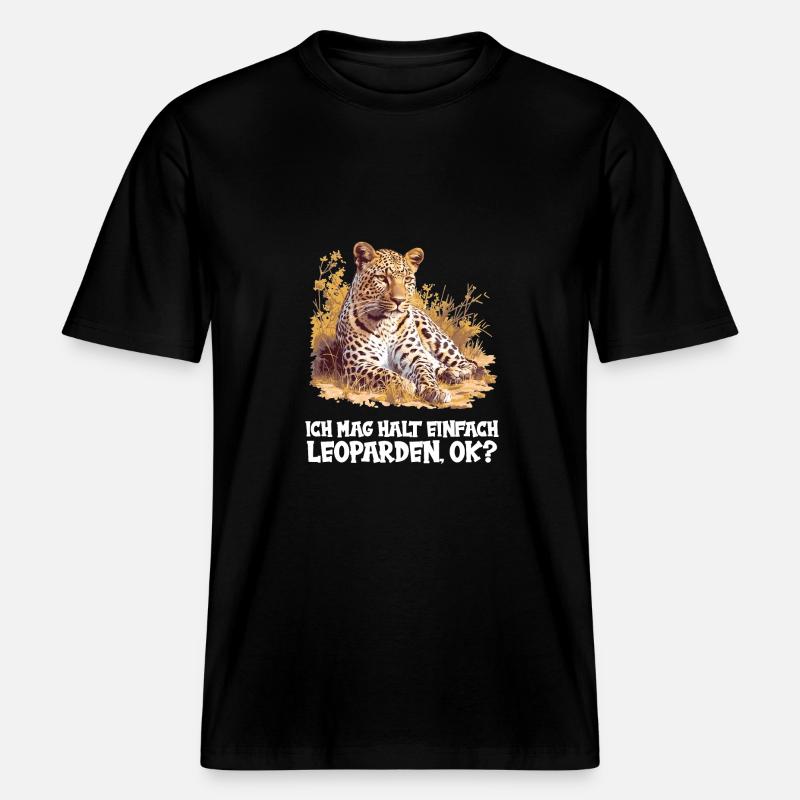 Léopard léopard -  T-shirt unisexe RELAXED FIT en coton bio - noir
