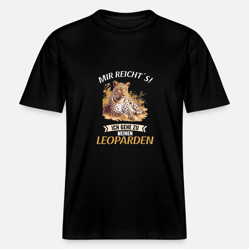 Léopard léopard -  T-shirt unisexe RELAXED FIT en coton bio - noir