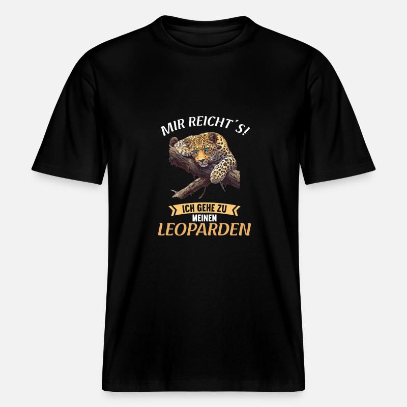 Léopard léopard -  T-shirt unisexe RELAXED FIT en coton bio - noir