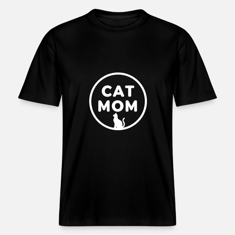 KATZENMAMA (HELLES TEXTDESIGN) -  RELAXED FIT Unisex Organic T-Shirt - Schwarz