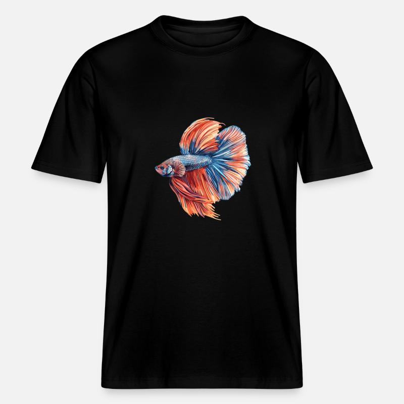 Bettas Betta Poisson Betta - T-shirt unisexe RELAXED FIT en coton bio - noir
