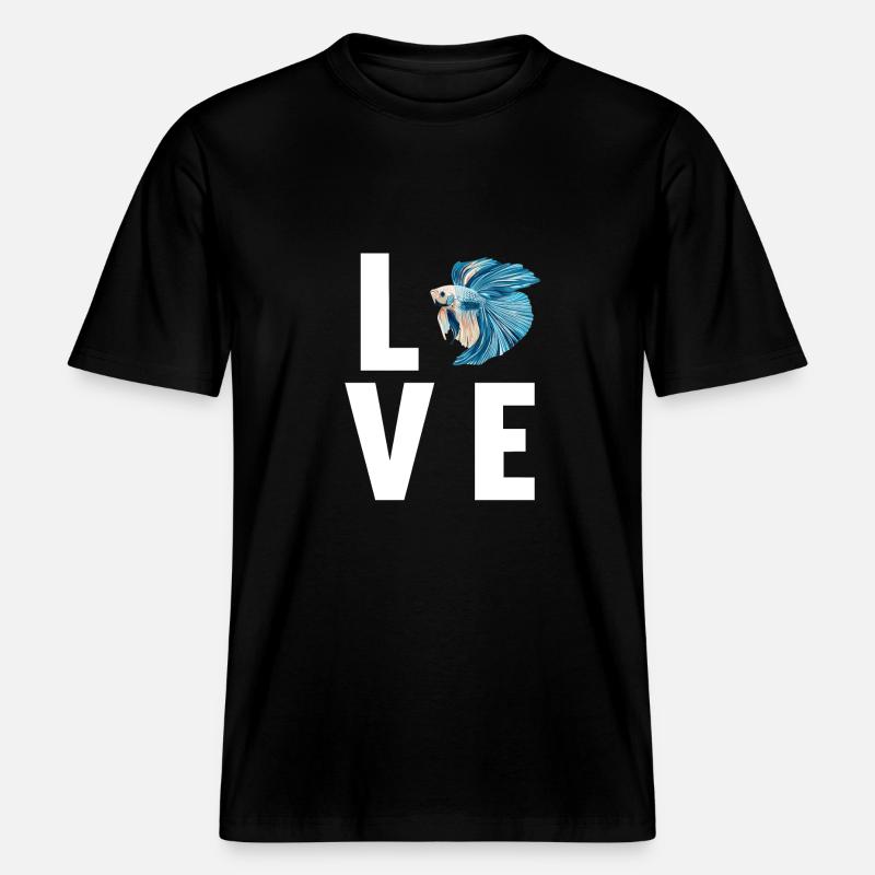 Bettas Betta Poisson Betta -  T-shirt unisexe RELAXED FIT en coton bio - noir