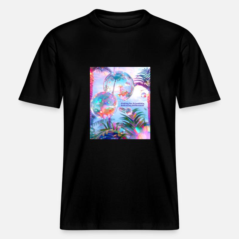 Pêcher l’amitié Accepter les différences -  T-shirt unisexe RELAXED FIT en coton bio - noir