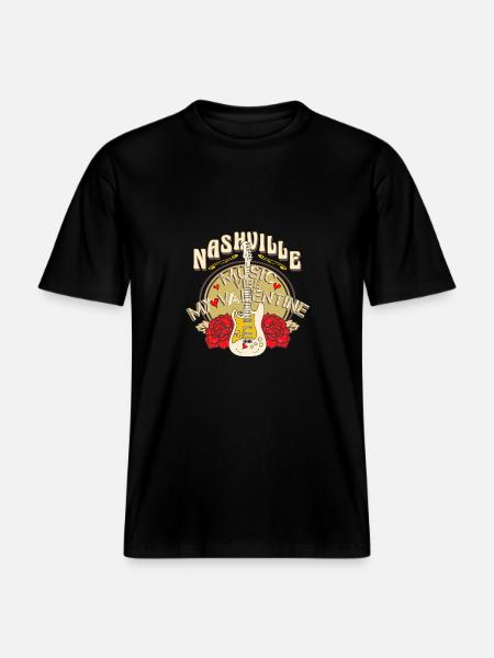 Valentine's Day in Nashville Music - RELAXED FIT Unisex Organic T-Shirt - black