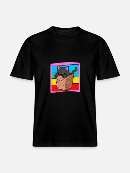 Cat in a box -  RELAXED FIT Unisex Organic T-Shirt - black