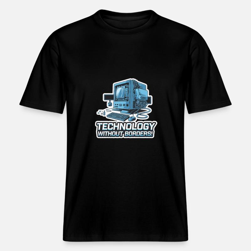 COMPUTER, WITHOUT BORDERS -  RELAXED FIT Unisex Organic T-Shirt - black